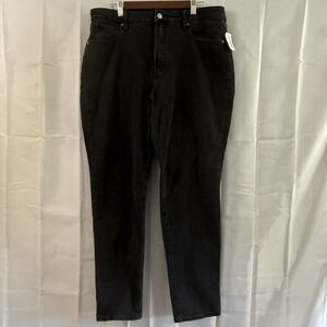 Old Navy Womens Jeans Black Moon Shade 16 36x31 High Rise OG Straight Denim NEW